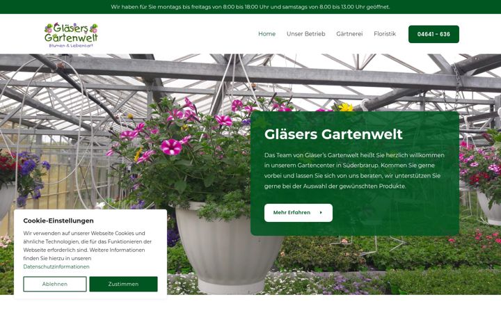 Screenshot of glaesers-gartenwelt.de
