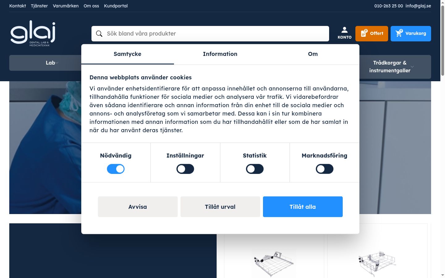 Screenshot des Einwilligungsbanners vor jeglicher Interaktion