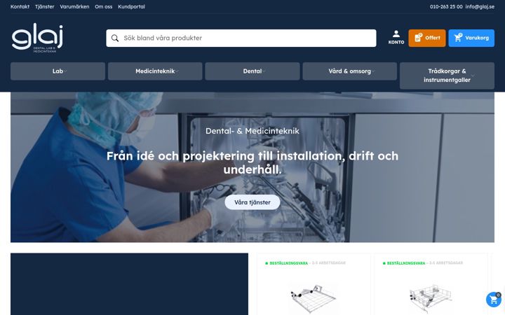 Screenshot of glajprofessional.se