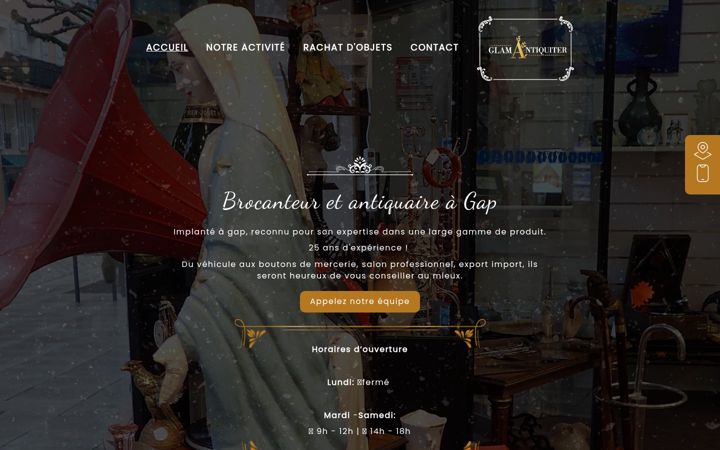 Screenshot of glamantiquiter.com