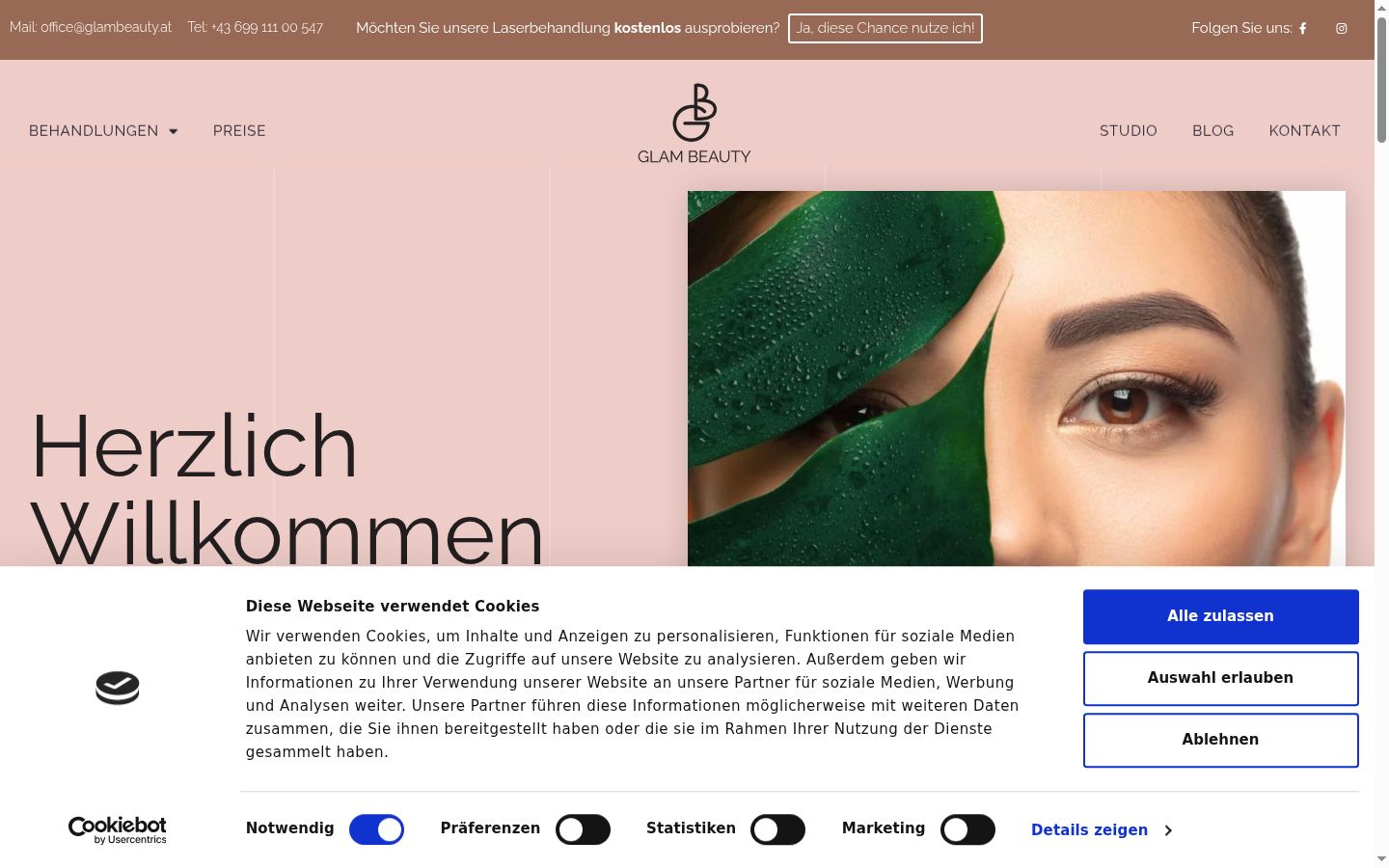 Screenshot van de toestemmingsbanner zoals getoond vóór enige interactie