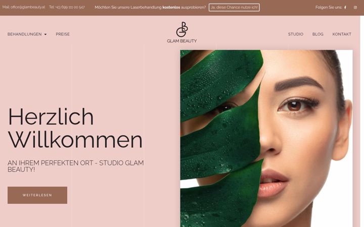 Screenshot van glambeauty.at