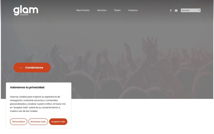 Screenshot of glamevento.com