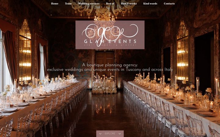 Skjermbilde av glameventsintuscany.com