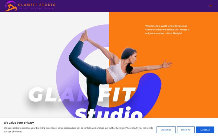 Screenshot of glamfitstudio.com