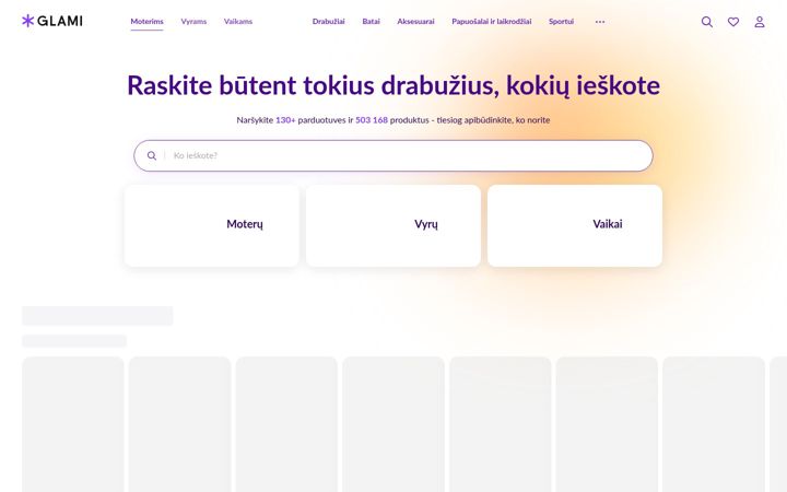 Screenshot of glami.lt