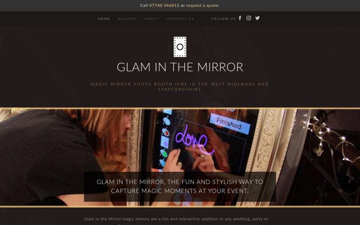 Screenshot of glaminthemirror.com