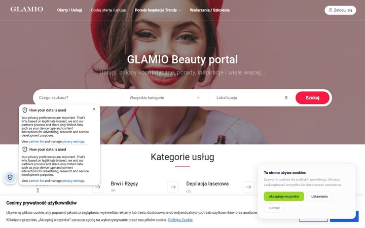 Screenshot of glamio.pl