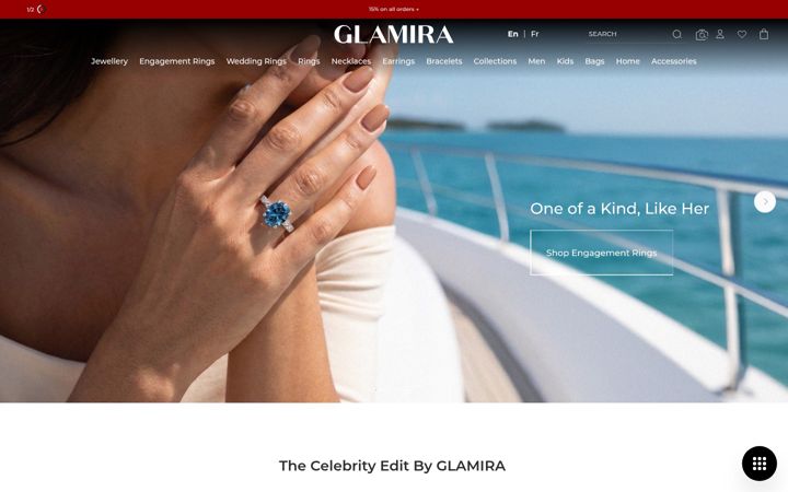 Skærmbillede af glamira.ca