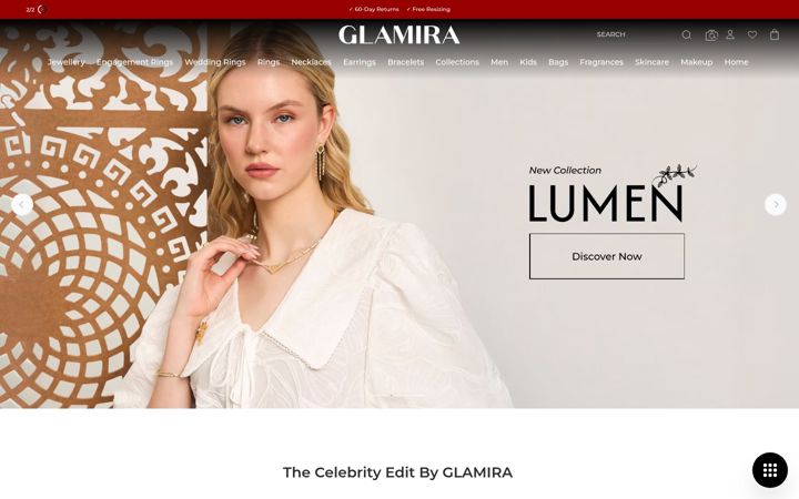 Screenshot of glamira.co.uk