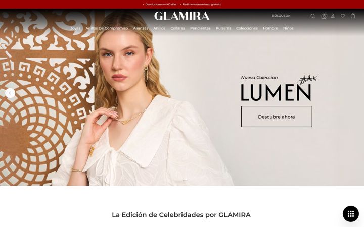 Екранна снимка на glamira.com.co