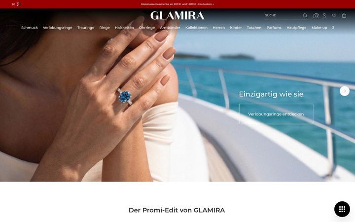 Screenshot of glamira.de