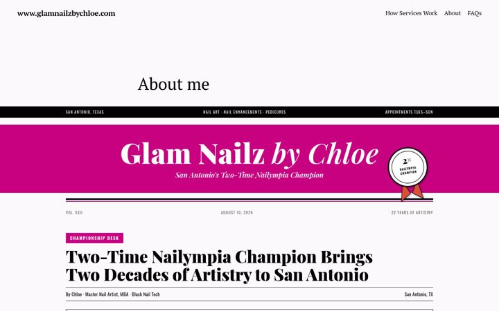 Screenshot of glamnailzbychloe.com