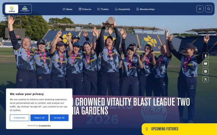 Screenshot of glamorgancricket.com