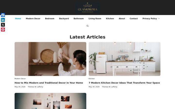 Screenshot of glamorora.com