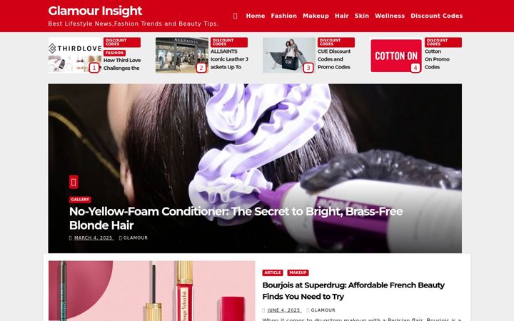 Screenshot of glamourinsight.com