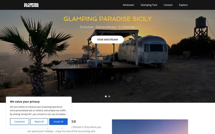 Screenshot of glamping-paradise.com