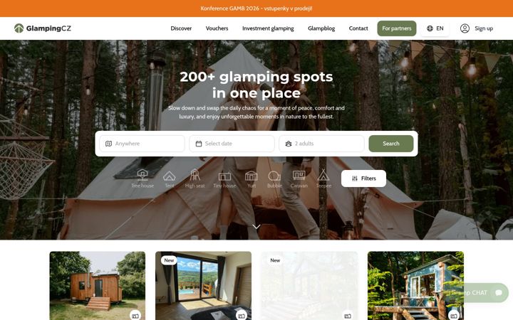 Screenshot of glampingcz.cz