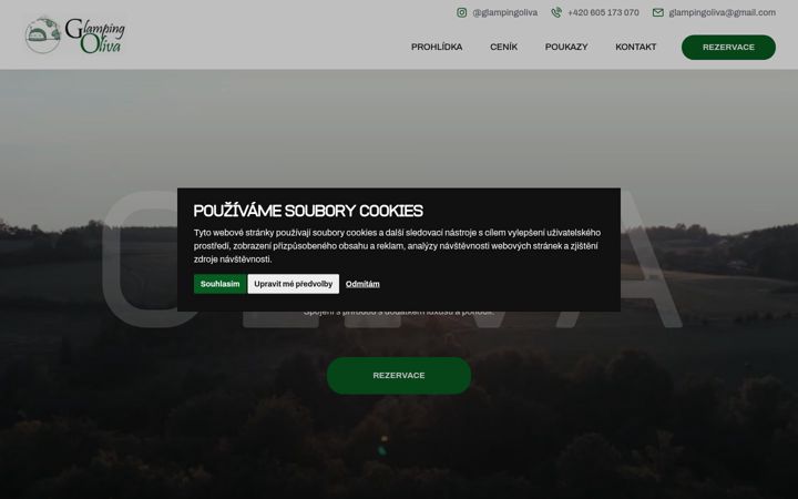 Screenshot of glampingoliva.cz
