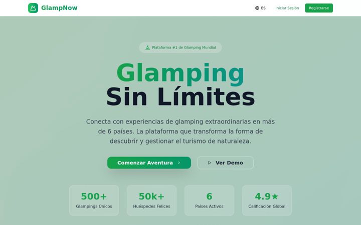 Screenshot of glampsuite.com