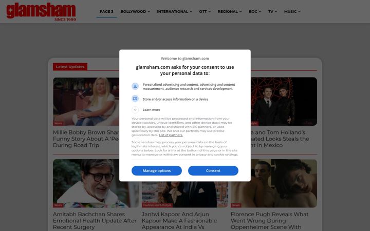 Screenshot of glamsham.com