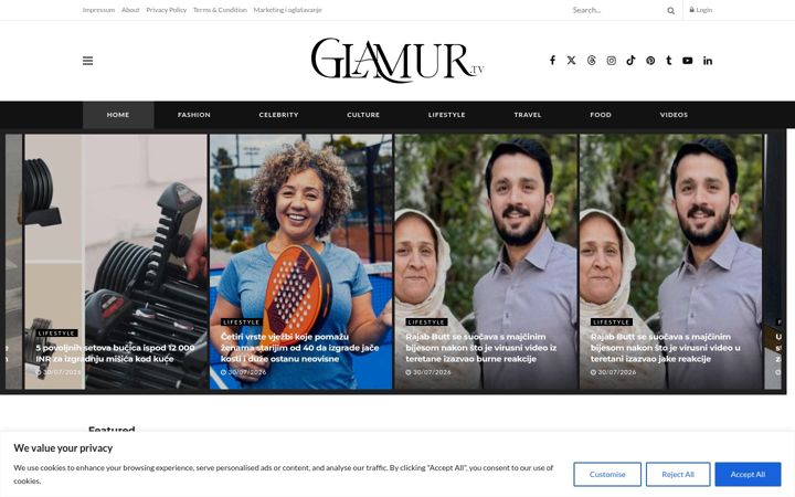 Screenshot of glamur.tv