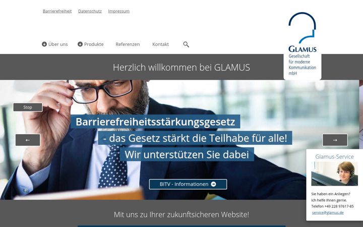 Screenshot of glamus.de