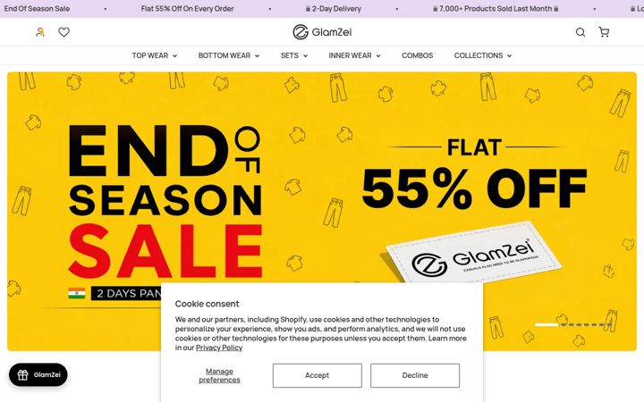 Posnetek zaslona glamzei.com