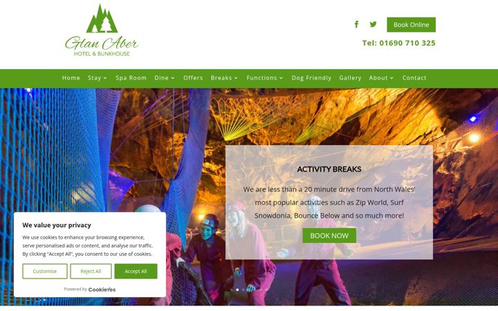 Screenshot of glanaberhotel.co.uk