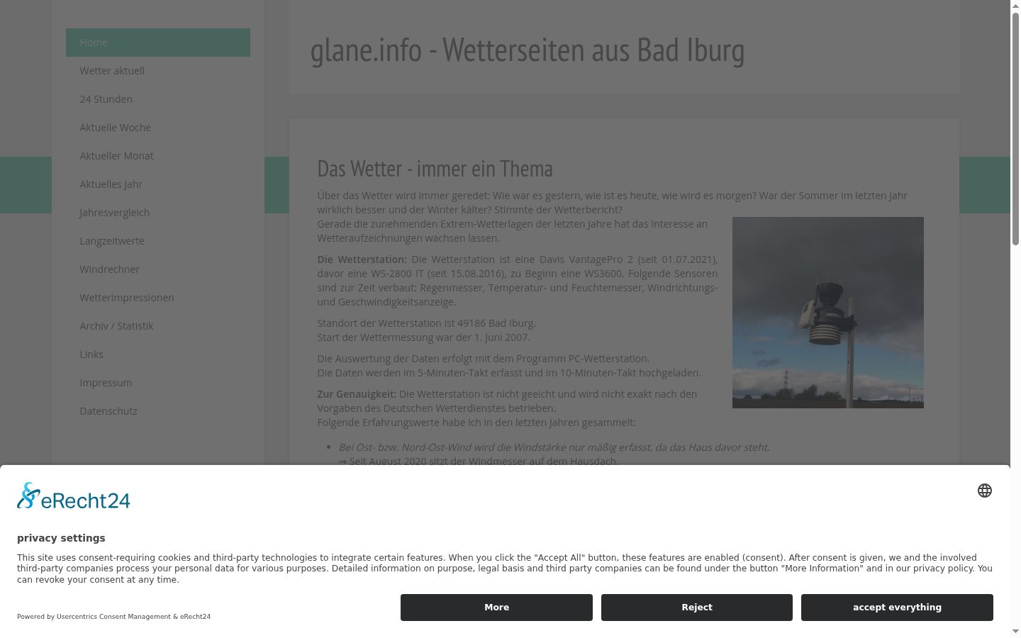 Screenshot del banner di consenso mostrato prima di qualsiasi interazione