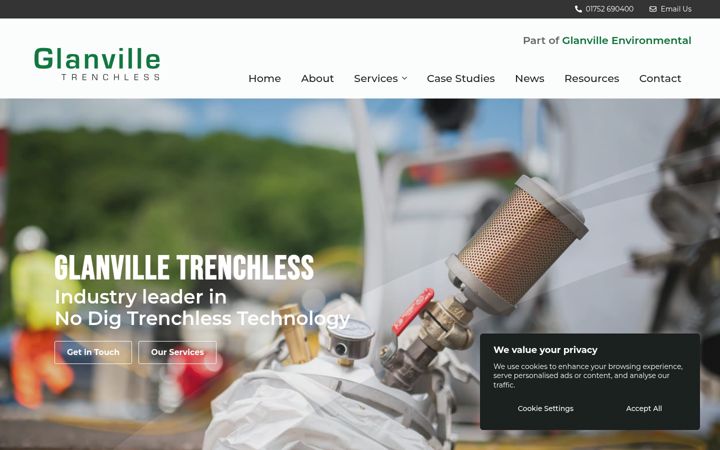 Screenshot of glanvilletrenchless.com