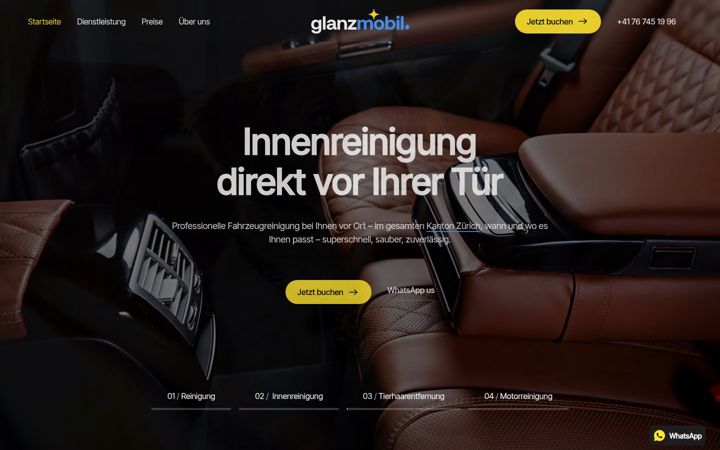 Screenshot of glanzmobil.ch