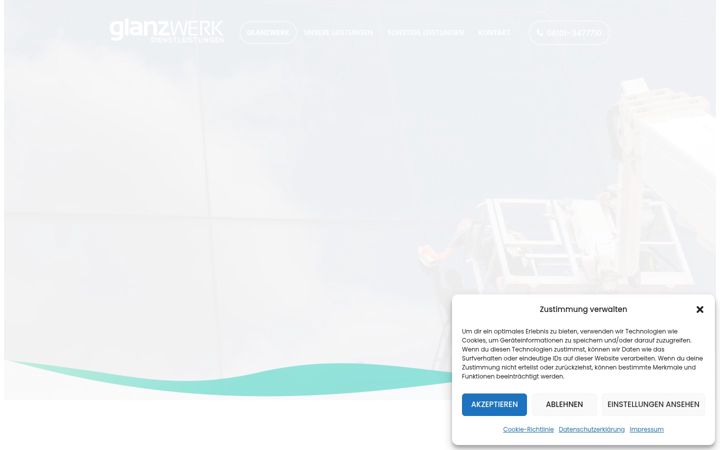 Screenshot of glanzwerk.gmbh