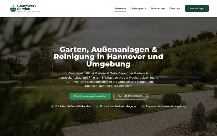 Screenshot of glanzwerkservice.de