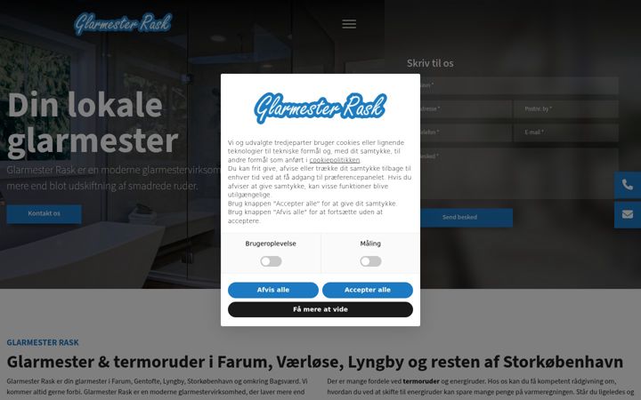 Screenshot of glarmester-rask.dk
