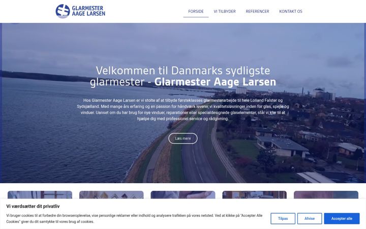 Screenshot of glarmesterlarsen.dk