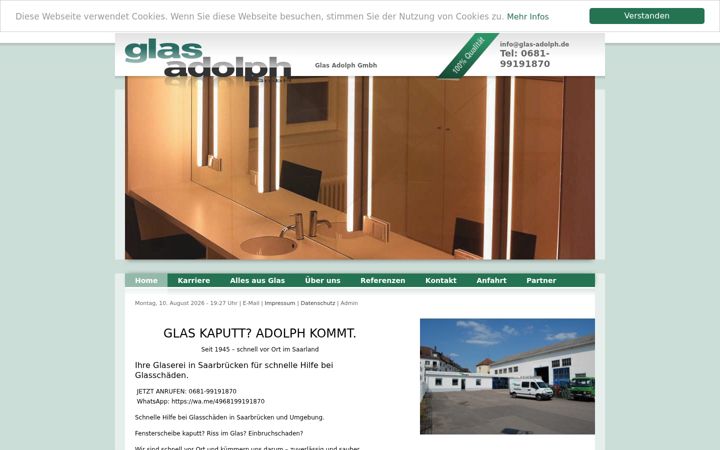 Screenshot of glas-adolph.de