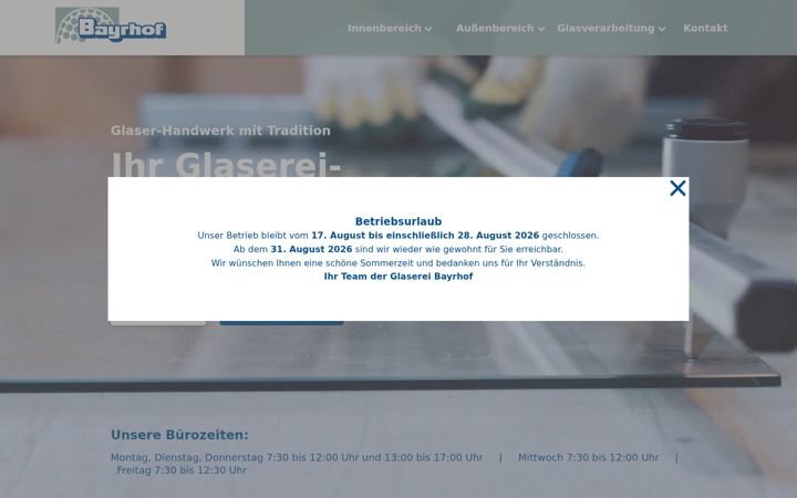 Screenshot of glas-bayrhof.de