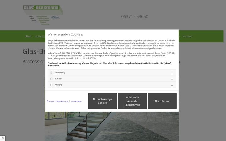 Screenshot of glas-bergmann.de