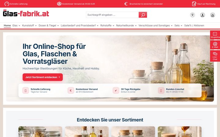 Screenshot of glas-fabrik.at