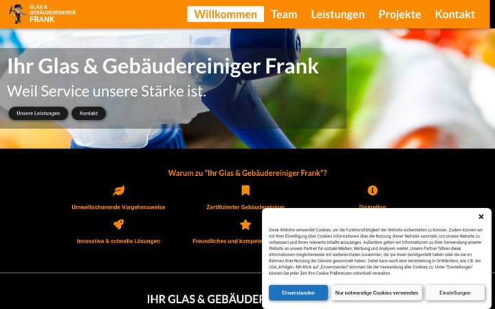 Screenshot di glas-gebaeudereiniger-frank.de