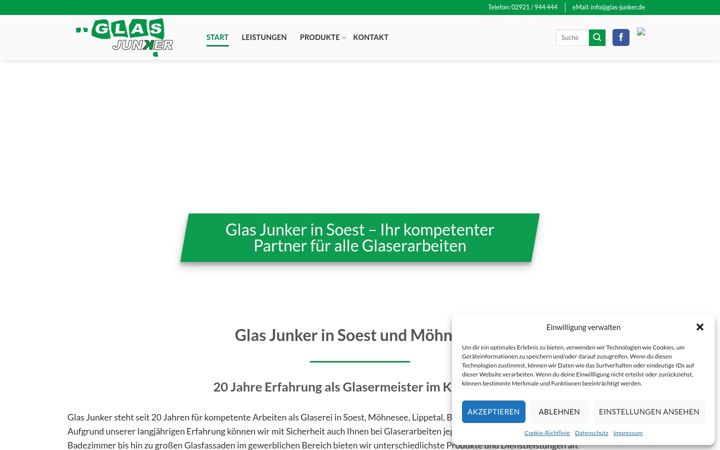 Screenshot of glas-junker.de
