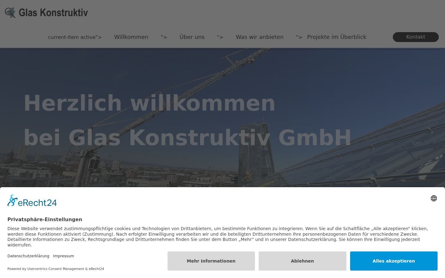 Screenshot del banner di consenso mostrato prima di qualsiasi interazione