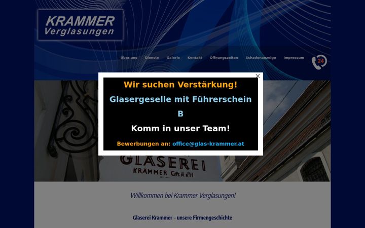 Screenshot of glas-krammer.at