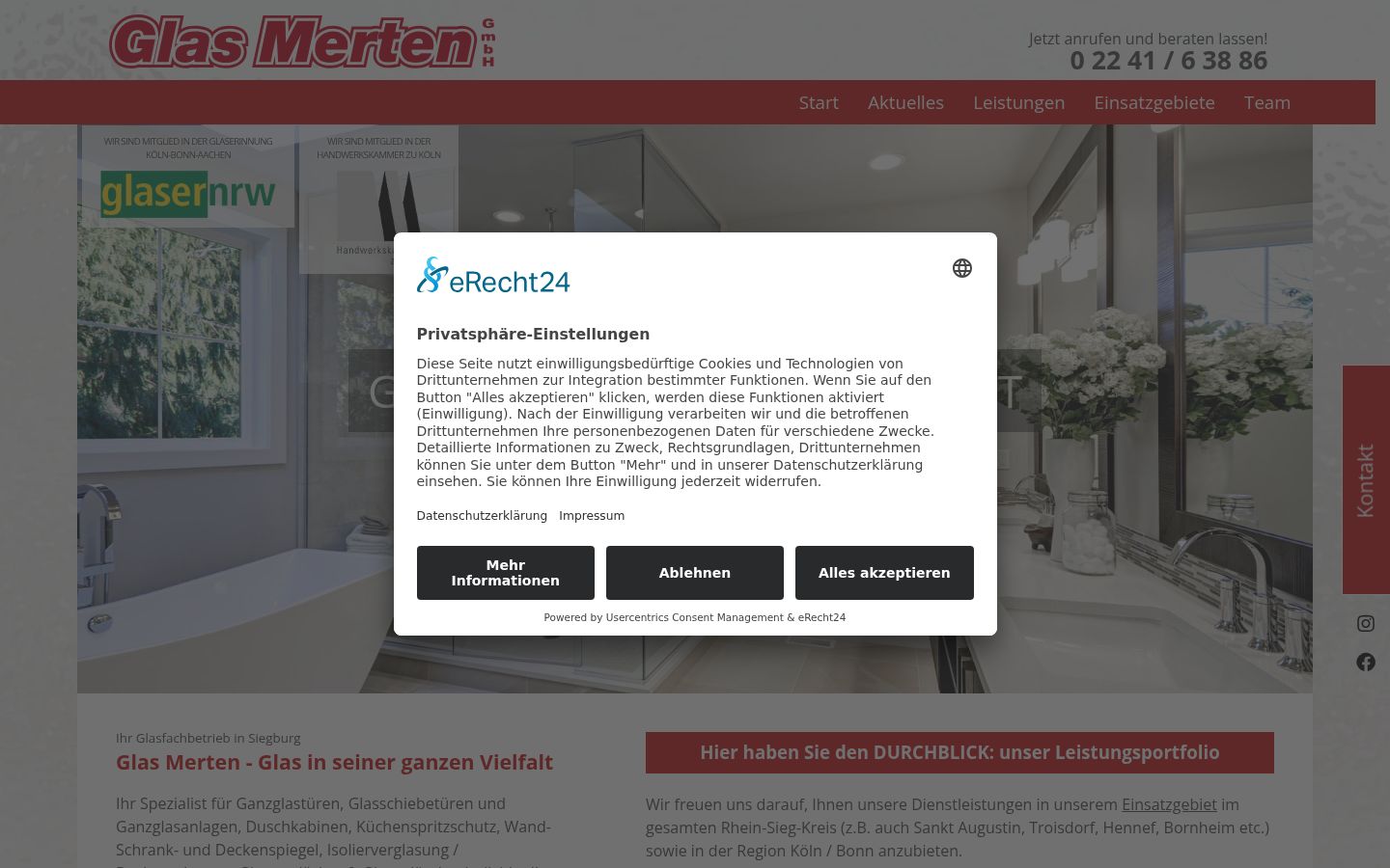 Screenshot del banner di consenso mostrato prima di qualsiasi interazione