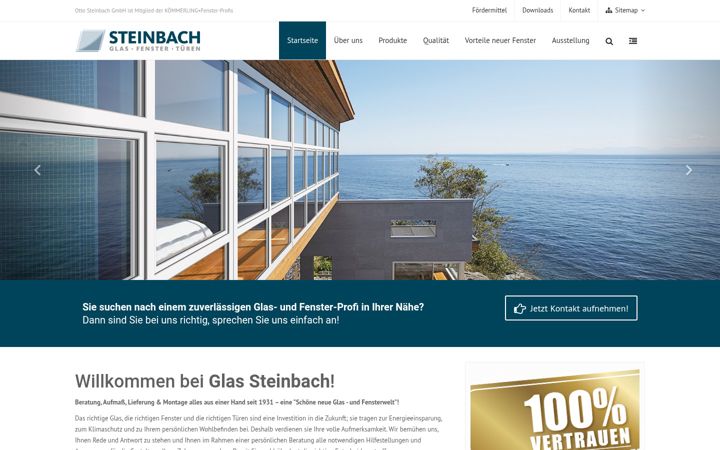 Screenshot of glas-steinbach.de
