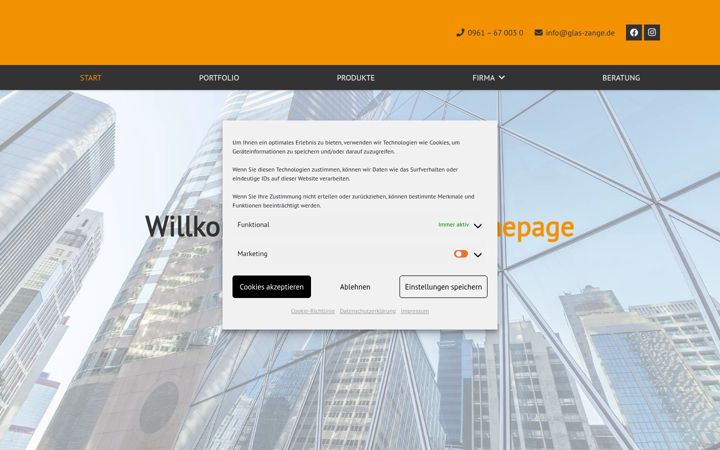 Screenshot of glas-zange.de