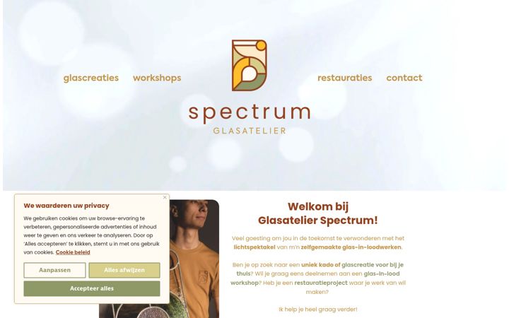 Screenshot of glasatelierspectrum.be