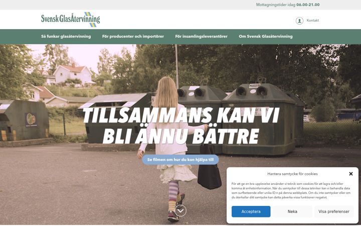 Screenshot of glasatervinning.se
