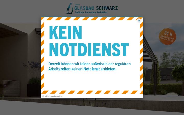 Screenshot of glasbau-schwarz.de